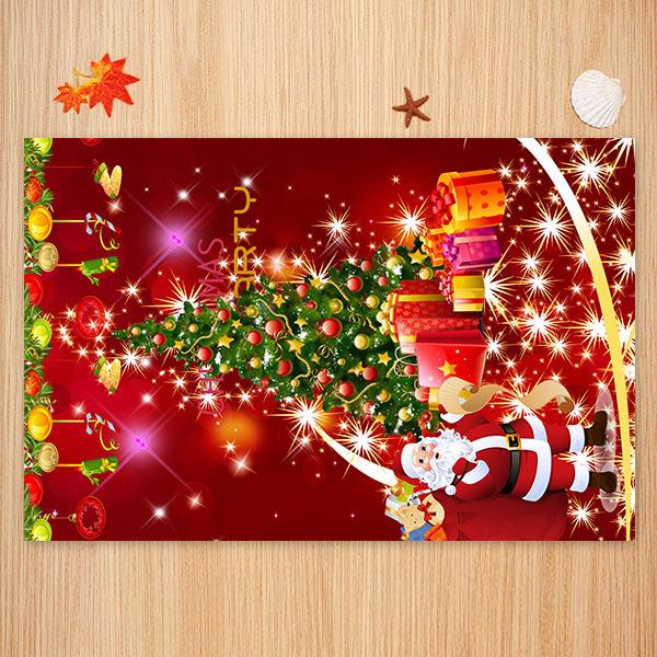 Christmas Tree Pattern Red Christmas Entryway Doormat Runners Rugs Kitchen Bathroom Anti-skip Mats