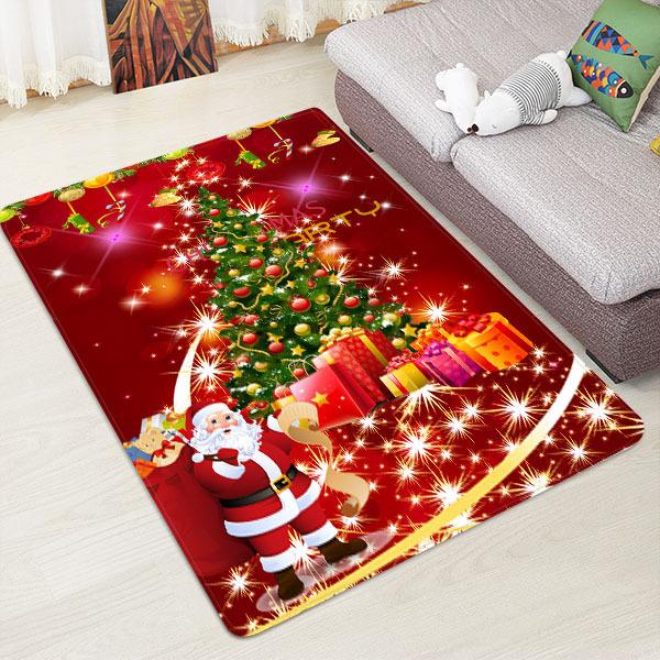 Christmas Tree Pattern Red Christmas Entryway Doormat Runners Rugs Kitchen Bathroom Anti-skip Mats