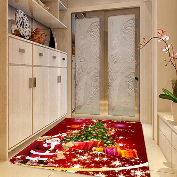 Christmas Tree Pattern Red Christmas Entryway Doormat Runners Rugs Kitchen Bathroom Anti-skip Mats