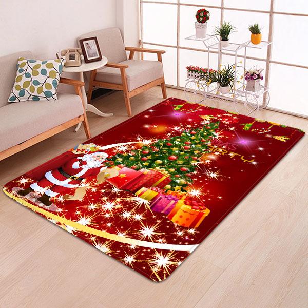 Christmas Tree Pattern Red Christmas Entryway Doormat Runners Rugs Kitchen Bathroom Anti-skip Mats