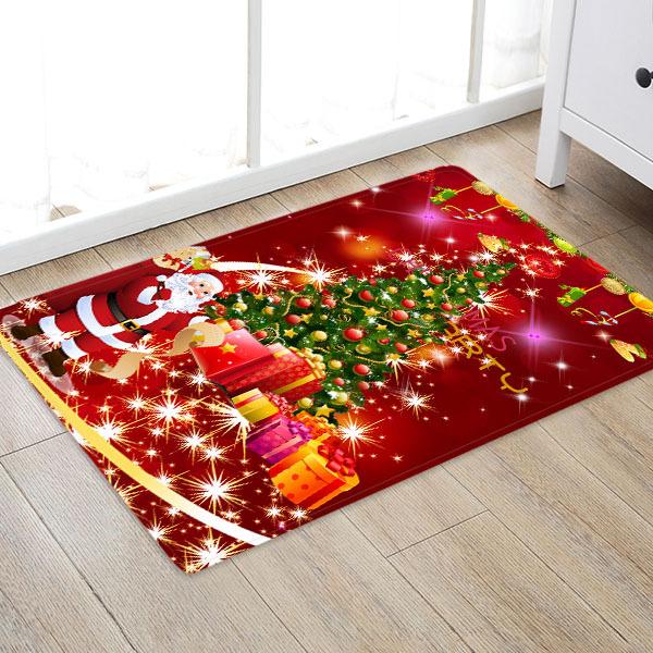 Christmas Tree Pattern Red Christmas Entryway Doormat Runners Rugs Kitchen Bathroom Anti-skip Mats