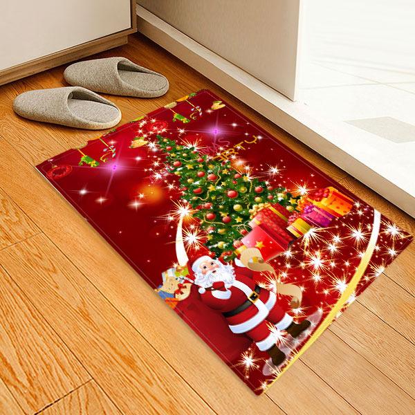 Christmas Tree Pattern Red Christmas Entryway Doormat Runners Rugs Kitchen Bathroom Anti-skip Mats