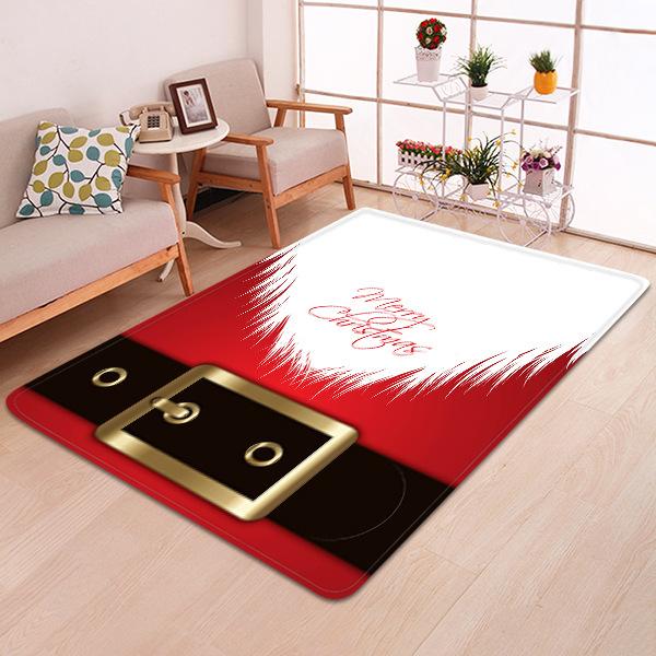 Merry Christmas Pattern Red Christmas Entryway Doormat Runners Rugs Kitchen Bathroom Anti-skip Mats