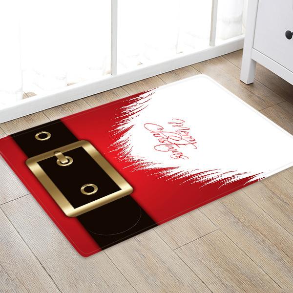 Merry Christmas Pattern Red Christmas Entryway Doormat Runners Rugs Kitchen Bathroom Anti-skip Mats