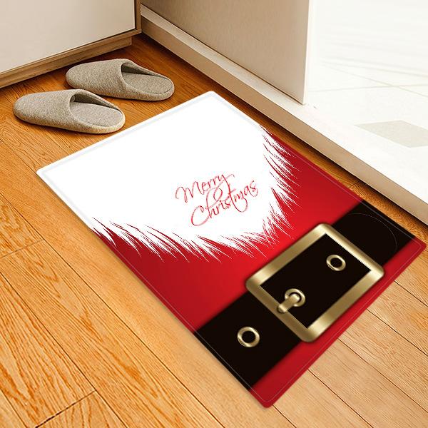 Merry Christmas Pattern Red Christmas Entryway Doormat Runners Rugs Kitchen Bathroom Anti-skip Mats