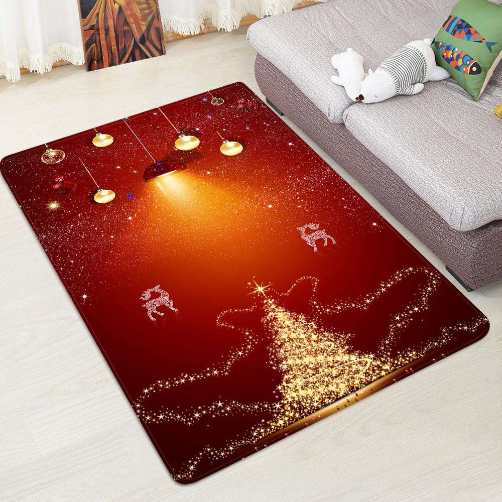 Christmas Tree Sparkling Under The Lights Pattern Red Christmas Entryway Doormat Runners Rugs Kitchen Bathroom Anti-skip Mats