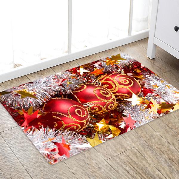 Christmas Colourful Bell Pattern Red Christmas Entryway Doormat Runners Rugs Kitchen Bathroom Anti-skip Mats