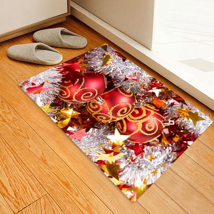 Christmas Colourful Bell Pattern Red Christmas Entryway Doormat Runners Rugs Kitchen Bathroom Anti-skip Mats