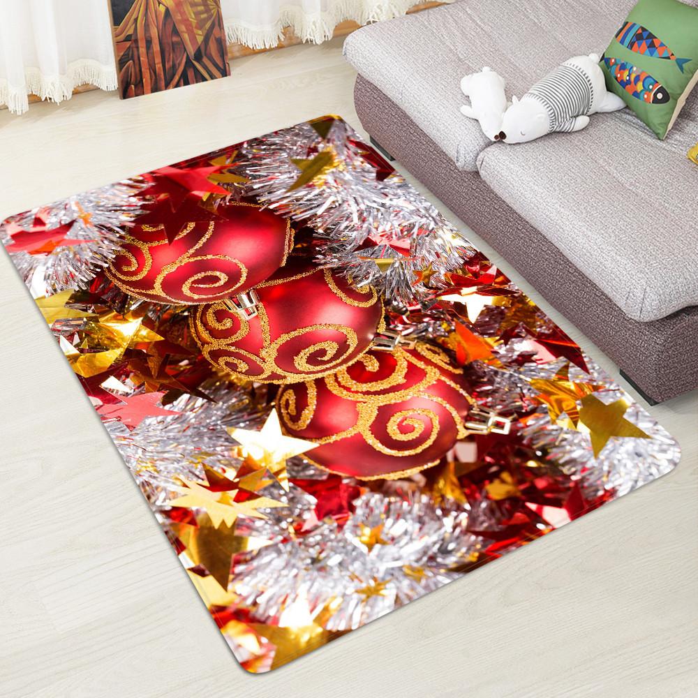 Christmas Colourful Bell Pattern Red Christmas Entryway Doormat Runners Rugs Kitchen Bathroom Anti-skip Mats