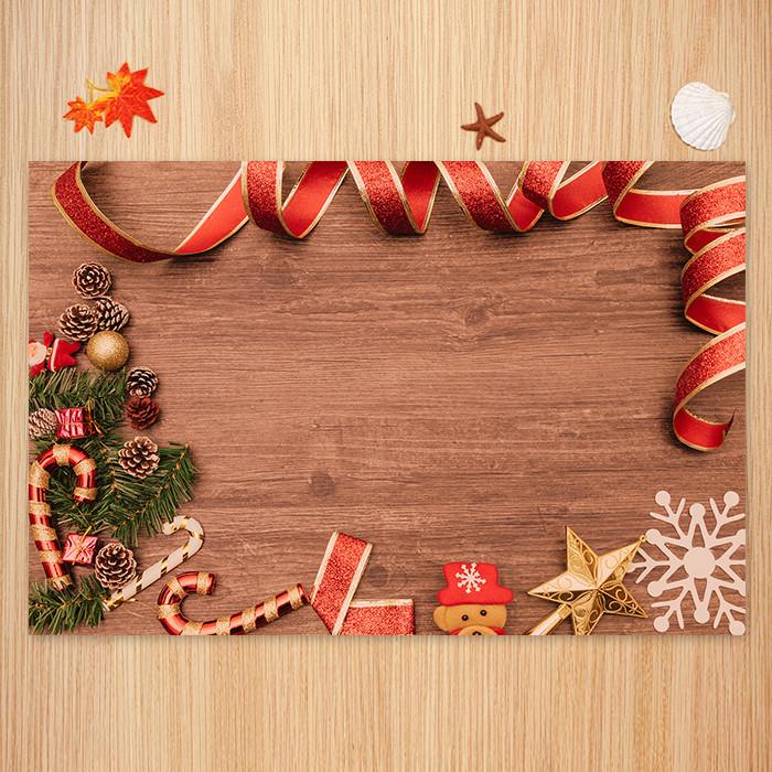 Christmas Ribbon Pattern Brown Christmas Entryway Doormat Runners Rugs Kitchen Bathroom Anti-skip Mats