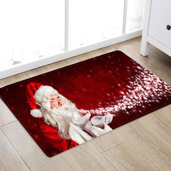 Friendly Santa Claus Pattern Red Christmas Entryway Doormat Runners Rugs Kitchen Bathroom Anti-skip Mats