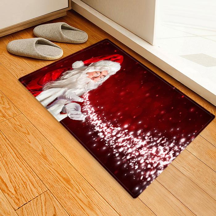 Friendly Santa Claus Pattern Red Christmas Entryway Doormat Runners Rugs Kitchen Bathroom Anti-skip Mats