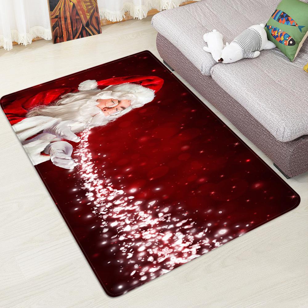 Friendly Santa Claus Pattern Red Christmas Entryway Doormat Runners Rugs Kitchen Bathroom Anti-skip Mats