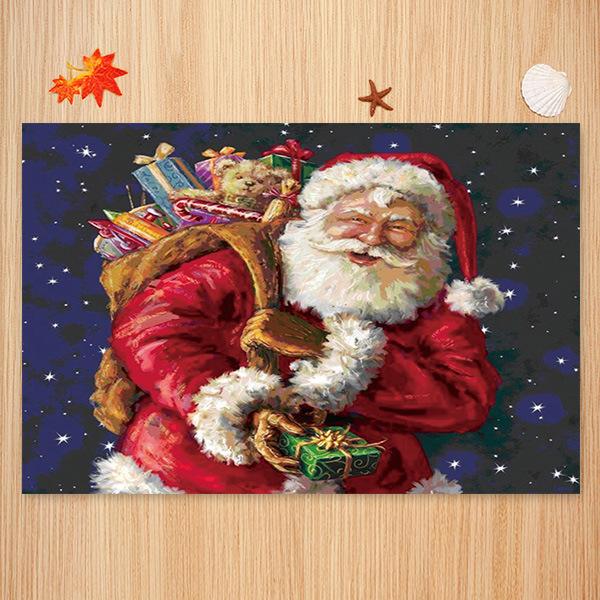 Santa Claus Giving Gifts Pattern Christmas Entryway Doormat Runners Rugs Kitchen Bathroom Anti-skip Mats