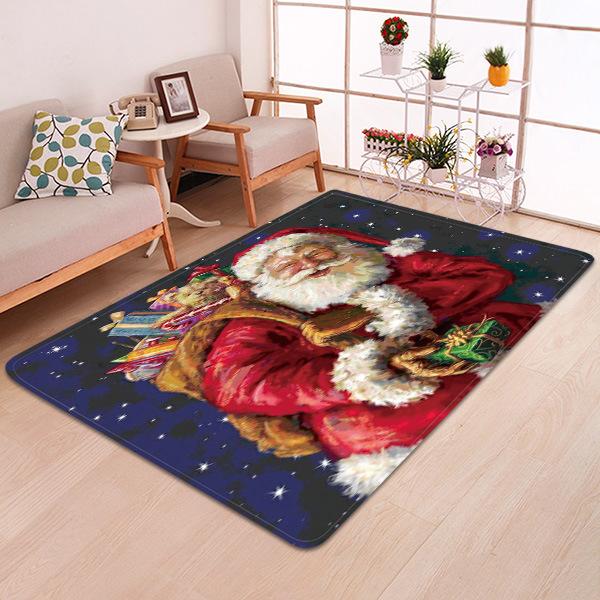 Santa Claus Giving Gifts Pattern Christmas Entryway Doormat Runners Rugs Kitchen Bathroom Anti-skip Mats