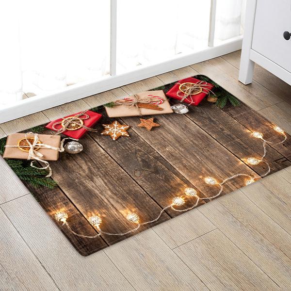 Warm Little Lights Pattern Christmas Entryway Doormat Runners Rugs Kitchen Bathroom Anti-skip Mats