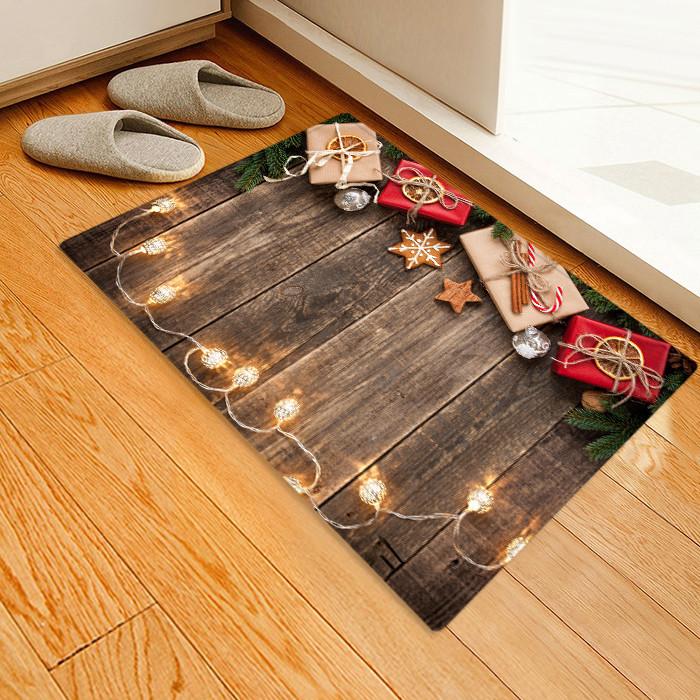 Warm Little Lights Pattern Christmas Entryway Doormat Runners Rugs Kitchen Bathroom Anti-skip Mats