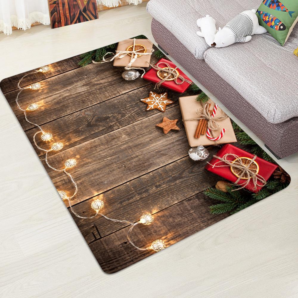 Warm Little Lights Pattern Christmas Entryway Doormat Runners Rugs Kitchen Bathroom Anti-skip Mats