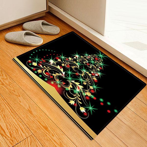 Dreamy Christmas Tree Pattern Christmas Entryway Doormat Runners Rugs Kitchen Bathroom Anti-skip Mats