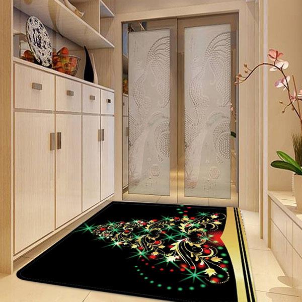 Dreamy Christmas Tree Pattern Christmas Entryway Doormat Runners Rugs Kitchen Bathroom Anti-skip Mats