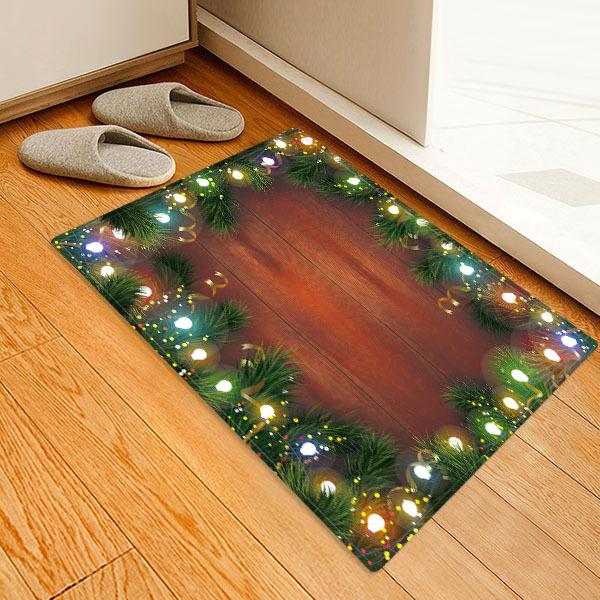 Colourful Lights String Pattern Christmas Entryway Doormat Runners Rugs Kitchen Bathroom Anti-skip Mats