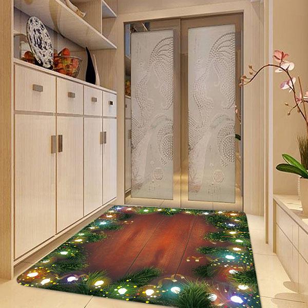 Colourful Lights String Pattern Christmas Entryway Doormat Runners Rugs Kitchen Bathroom Anti-skip Mats