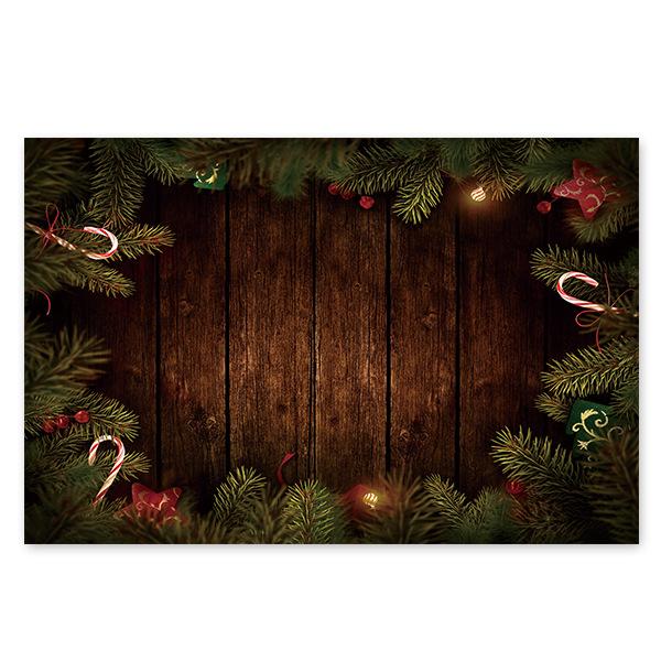 Pine Branches Pattern Black Christmas Entryway Doormat Runners Rugs Kitchen Bathroom Anti-skip Mats