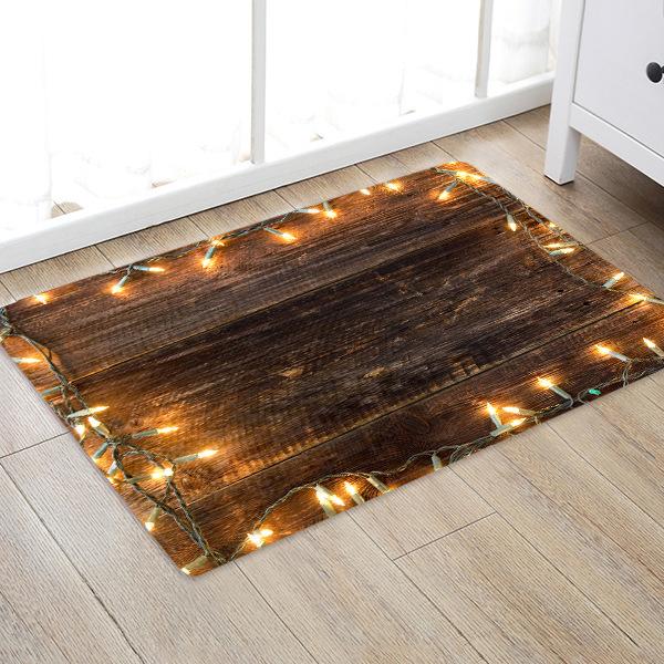 Pretty Warm Lights String Pattern Christmas Entryway Doormat Runners Rugs Kitchen Bathroom Anti-skip Mats