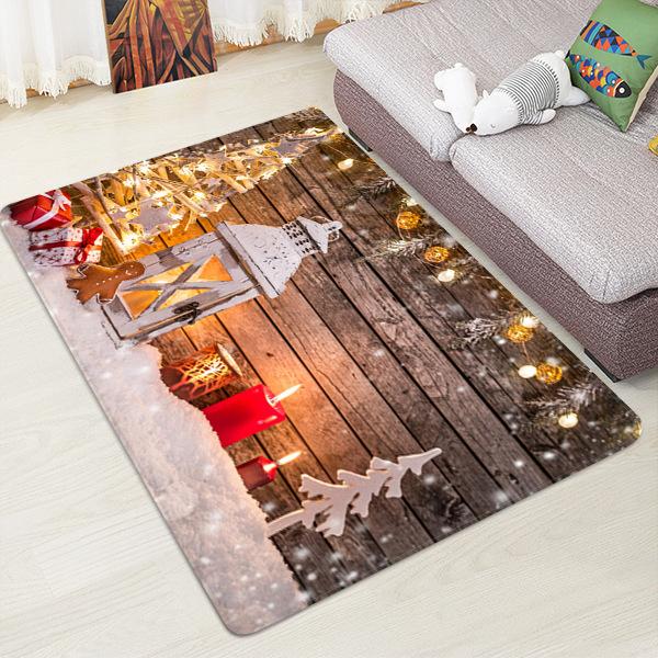 Warm Christmas Decoration Pattern Christmas Entryway Doormat Runners Rugs Kitchen Bathroom Anti-skip Mats