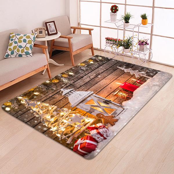 Warm Christmas Decoration Pattern Christmas Entryway Doormat Runners Rugs Kitchen Bathroom Anti-skip Mats