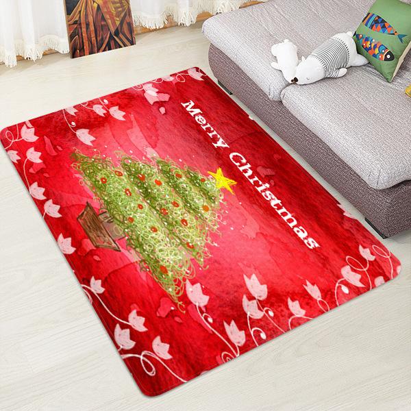 Nice Cartoon Christmas Tree Pattern Christmas Entryway Doormat Runners Rugs Kitchen Bathroom Anti-skip Mats