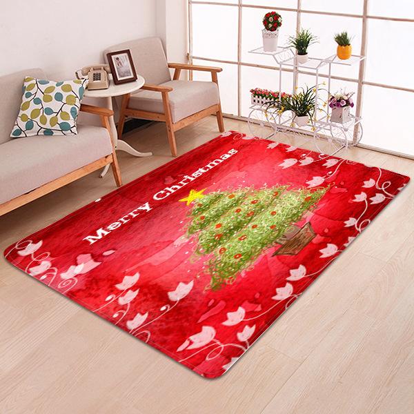 Nice Cartoon Christmas Tree Pattern Christmas Entryway Doormat Runners Rugs Kitchen Bathroom Anti-skip Mats