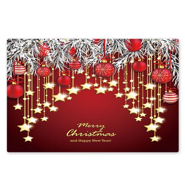 Stars and Small Bells Pattern Red Christmas Entryway Doormat Runners Rugs Kitchen Bathroom Anti-skip Mats