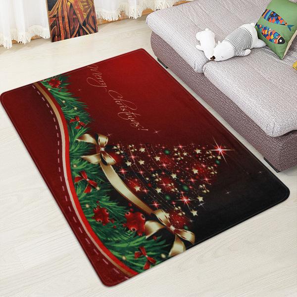 Beautiful Christmas Tree Pattern Red Christmas Entryway Doormat Runners Rugs Kitchen Bathroom Anti-skip Mats