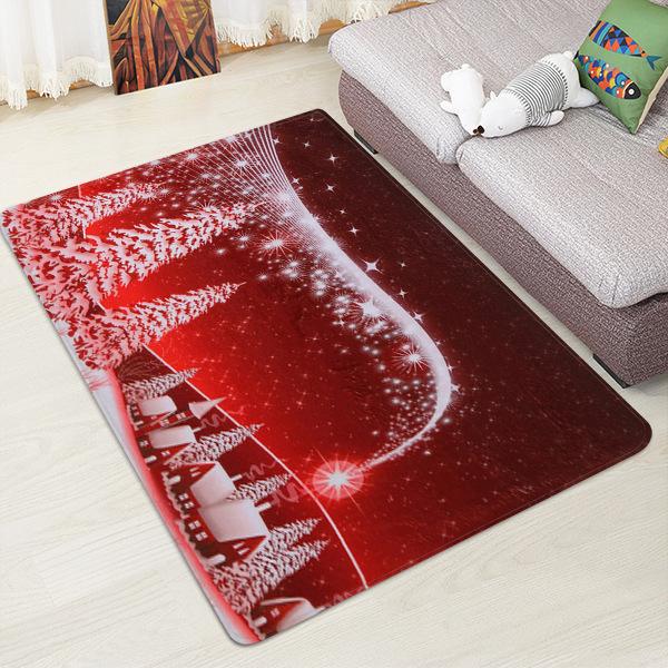 Snow Pattern Red Christmas Entryway Doormat Runners Rugs Kitchen Bathroom Anti-skip Mats