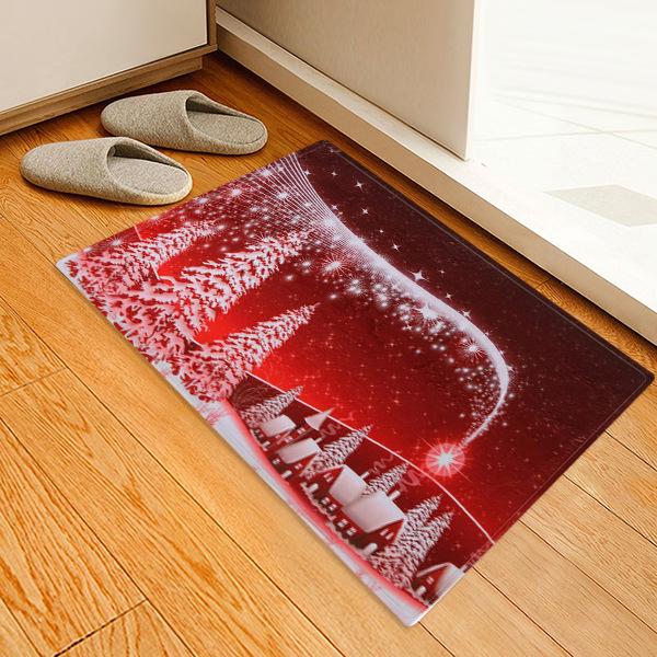 Snow Pattern Red Christmas Entryway Doormat Runners Rugs Kitchen Bathroom Anti-skip Mats