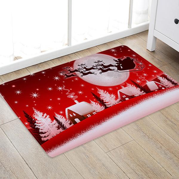 Quality Red Christmas Entryway Doormat Runners Rugs Kitchen Bathroom Anti-skip Mats