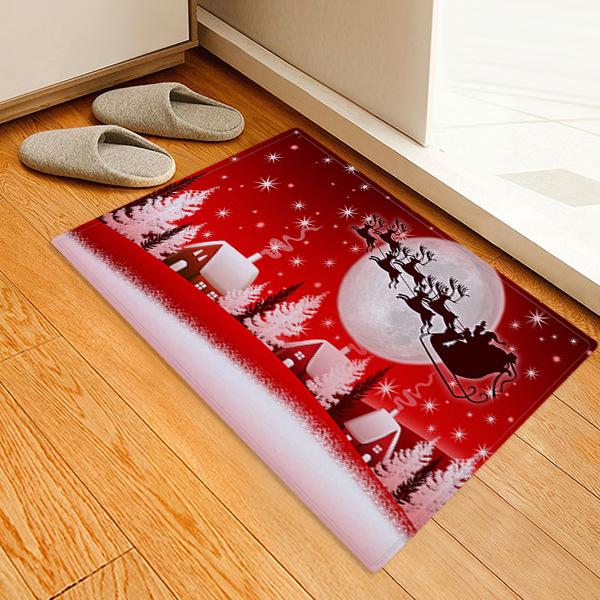 Quality Red Christmas Entryway Doormat Runners Rugs Kitchen Bathroom Anti-skip Mats