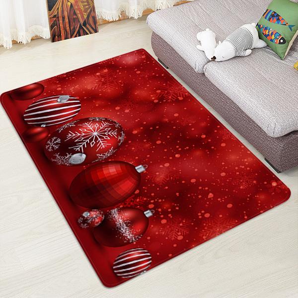 Red Christmas Small Bells Pattern Entryway Doormat Runners Rugs Kitchen Bathroom Anti-skip Mats