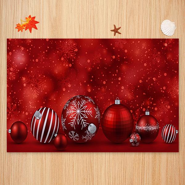 Red Christmas Small Bells Pattern Entryway Doormat Runners Rugs Kitchen Bathroom Anti-skip Mats