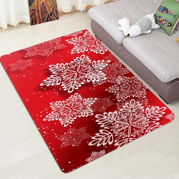 Christmas Snow Pattern Red Christmas Entryway Doormat Runners Rugs Kitchen Bathroom Anti-skip Mats