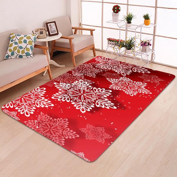 Christmas Snow Pattern Red Christmas Entryway Doormat Runners Rugs Kitchen Bathroom Anti-skip Mats