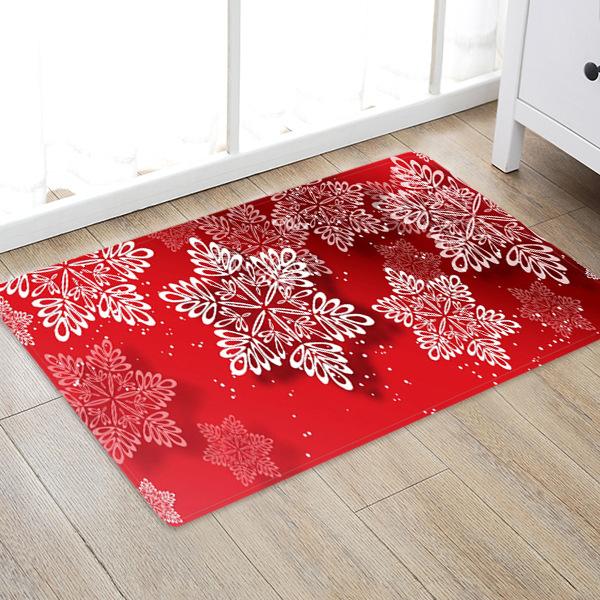 Christmas Snow Pattern Red Christmas Entryway Doormat Runners Rugs Kitchen Bathroom Anti-skip Mats