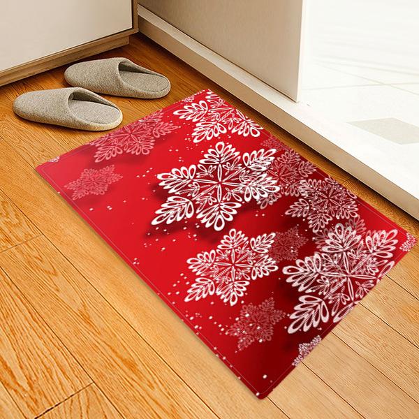 Christmas Snow Pattern Red Christmas Entryway Doormat Runners Rugs Kitchen Bathroom Anti-skip Mats