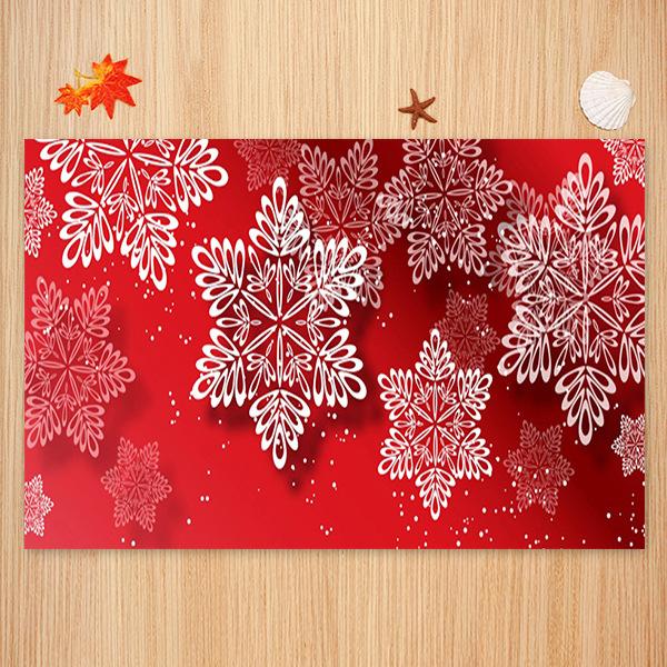 Christmas Snow Pattern Red Christmas Entryway Doormat Runners Rugs Kitchen Bathroom Anti-skip Mats