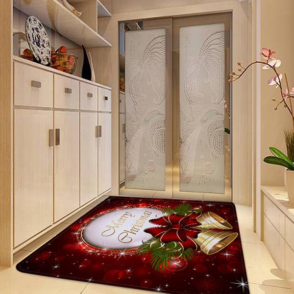 Christmas Crystal Ball Pattern Christmas Entryway Doormat Runners Rugs Kitchen Bathroom Anti-skip Mats