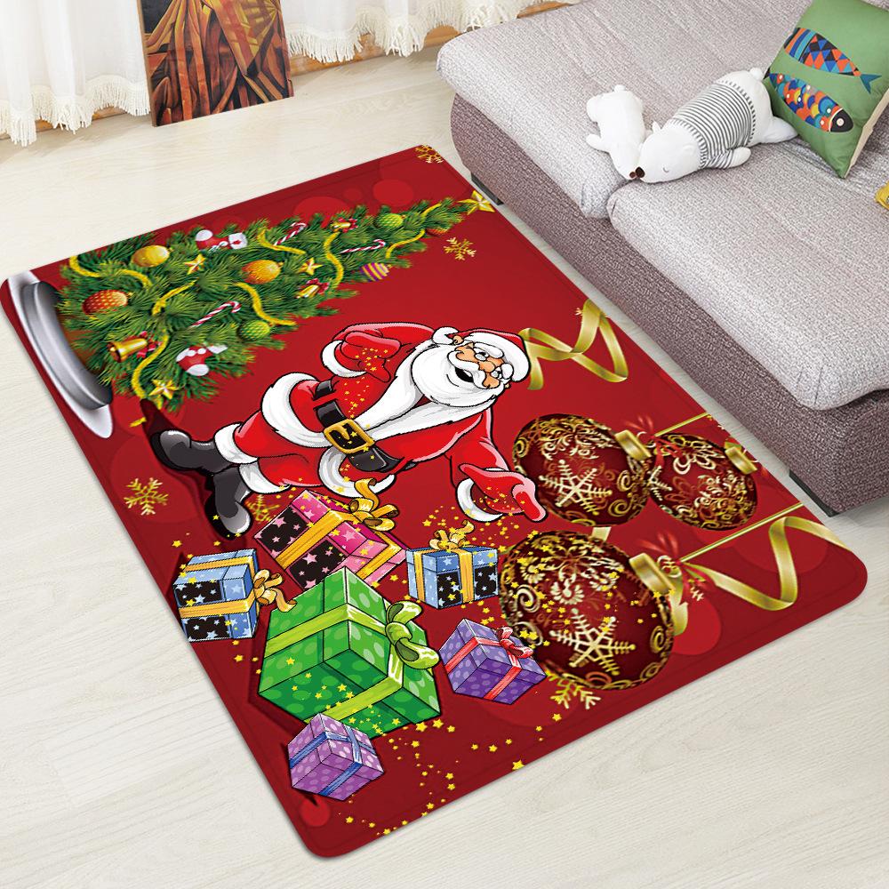 Cartoon Santa Claus Pattern Christmas Entryway Doormat Runners Rugs Kitchen Bathroom Anti-skip Mats