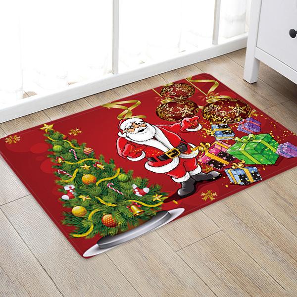 Cartoon Santa Claus Pattern Christmas Entryway Doormat Runners Rugs Kitchen Bathroom Anti-skip Mats