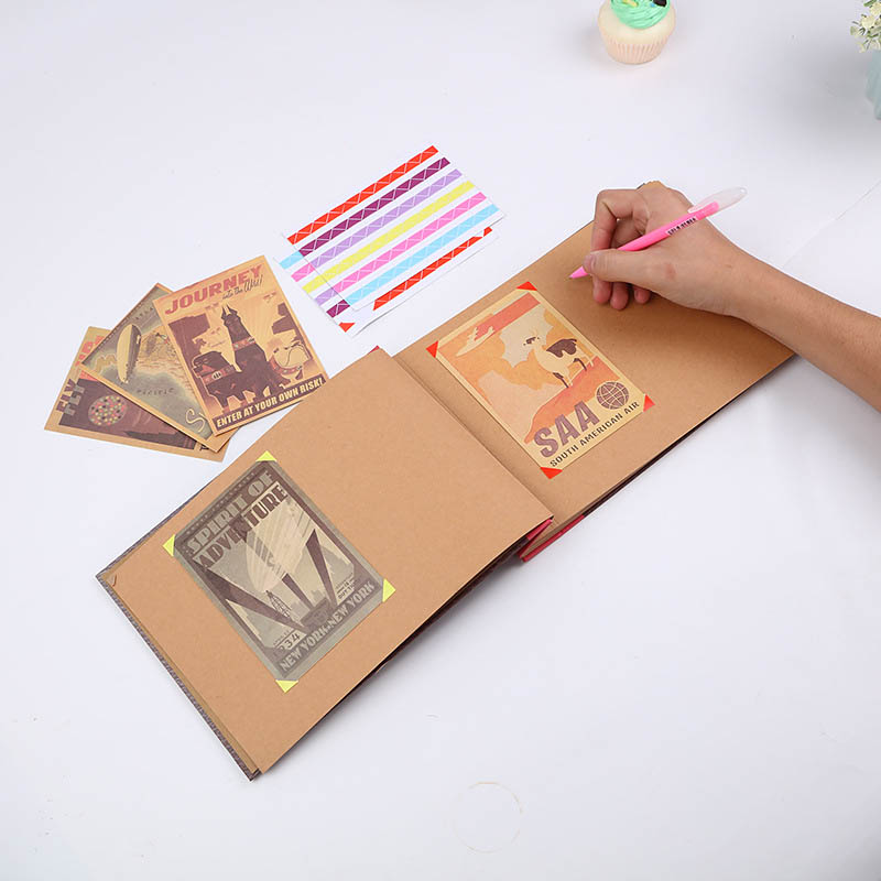 DIY Handmade Photo Album Decor Anniversary Wedding Feast Adventure Books 40 Page for Traveling Office Home School