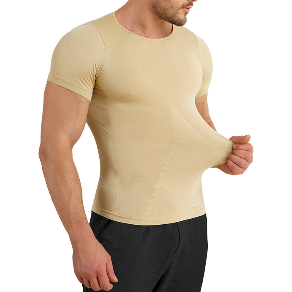 Nebility Men Abs Abdomen Body Shaper Compression Shirt